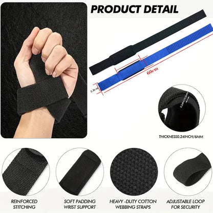 Adjustable Non-Slip Wrist Straps for Lifting & Grip Support