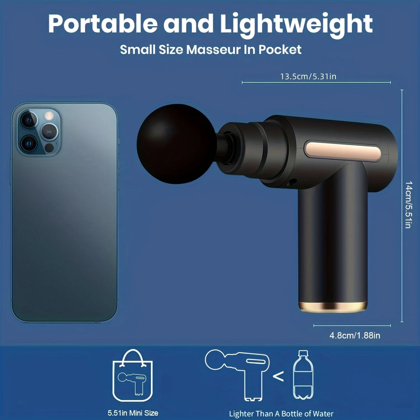 Portable Electric Fascial Massage Gun With LED Touch Screen