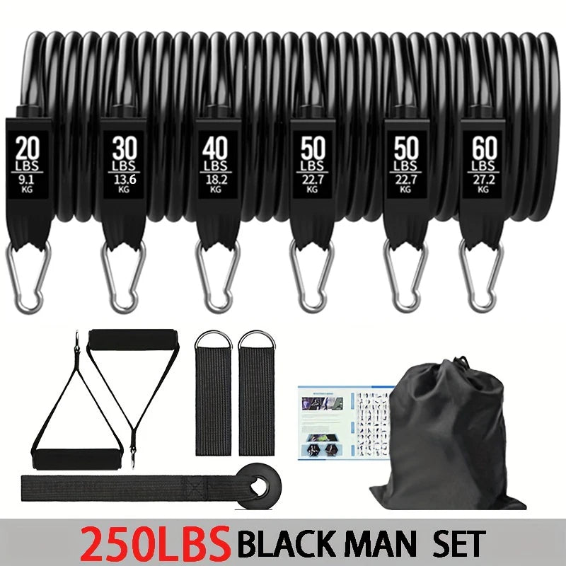 Resistance Band Set – Exercise Bands with Handles, Door Anchor, Ankle Straps & Carry Bag