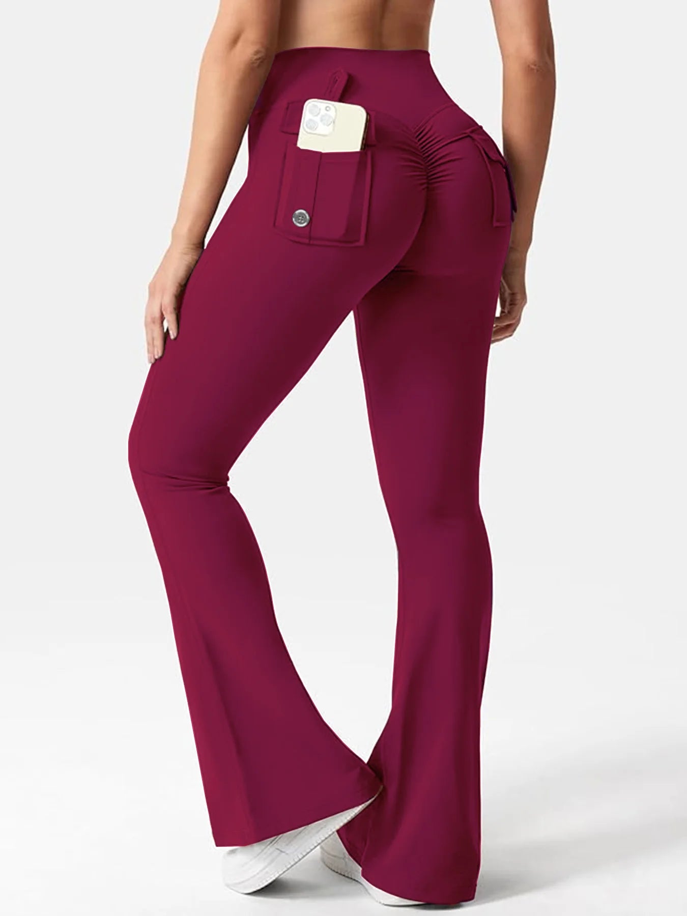 Women’s High-Waisted Cargo Leggings – Stretch Yoga, Running & Fitness Tights with Pockets