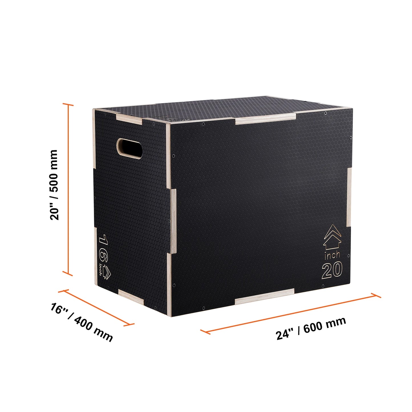 3-in-1 Wooden Plyometric Jump Box – Plyo Box for Home Gym, Conditioning & Strength Training