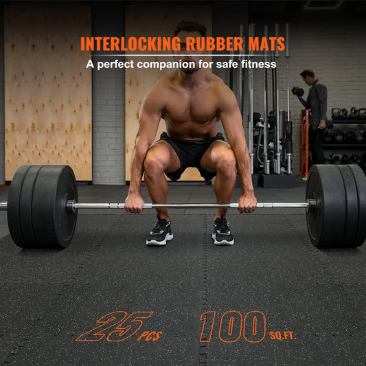 Interlocking Workout Floor Mats – EVA Foam with Rubber Top (1/2")