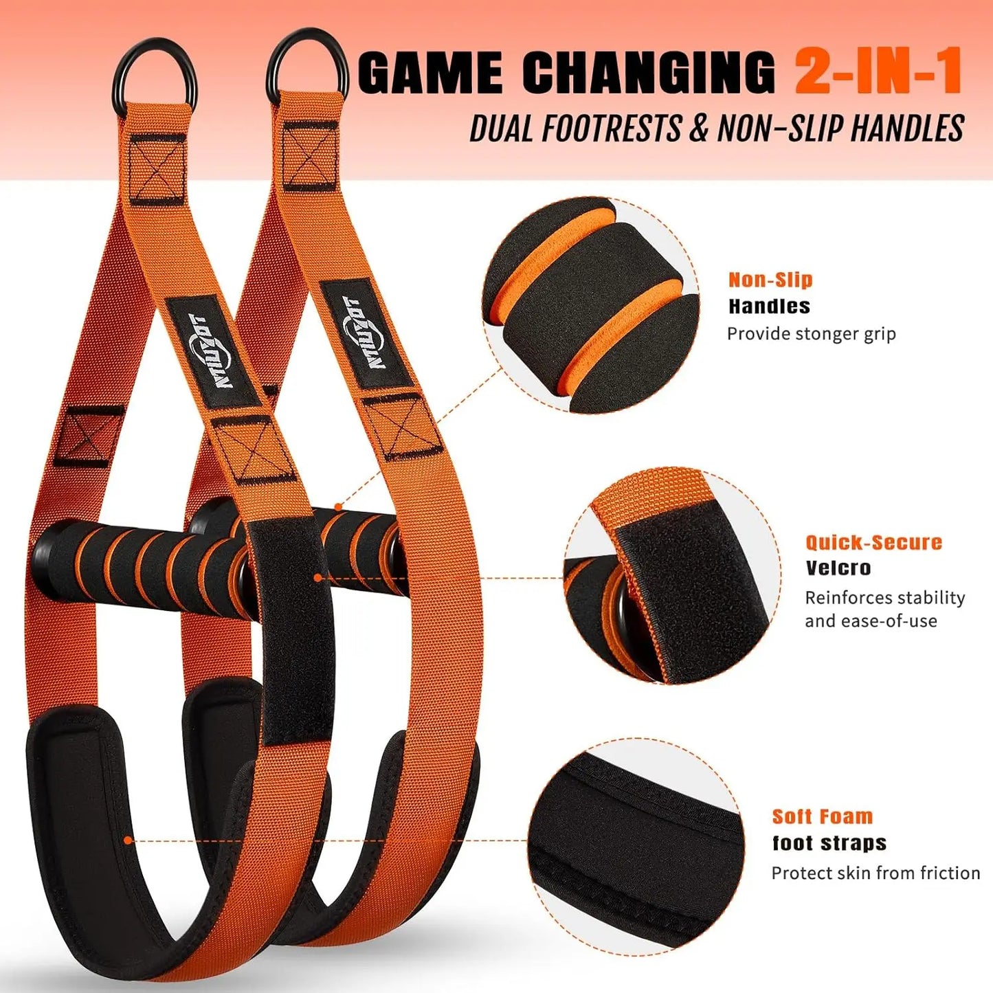 Heavy Duty Pull Up Assist Bands with Handles, Adjustable Resistance for Full Body Workout and Home Gym Training