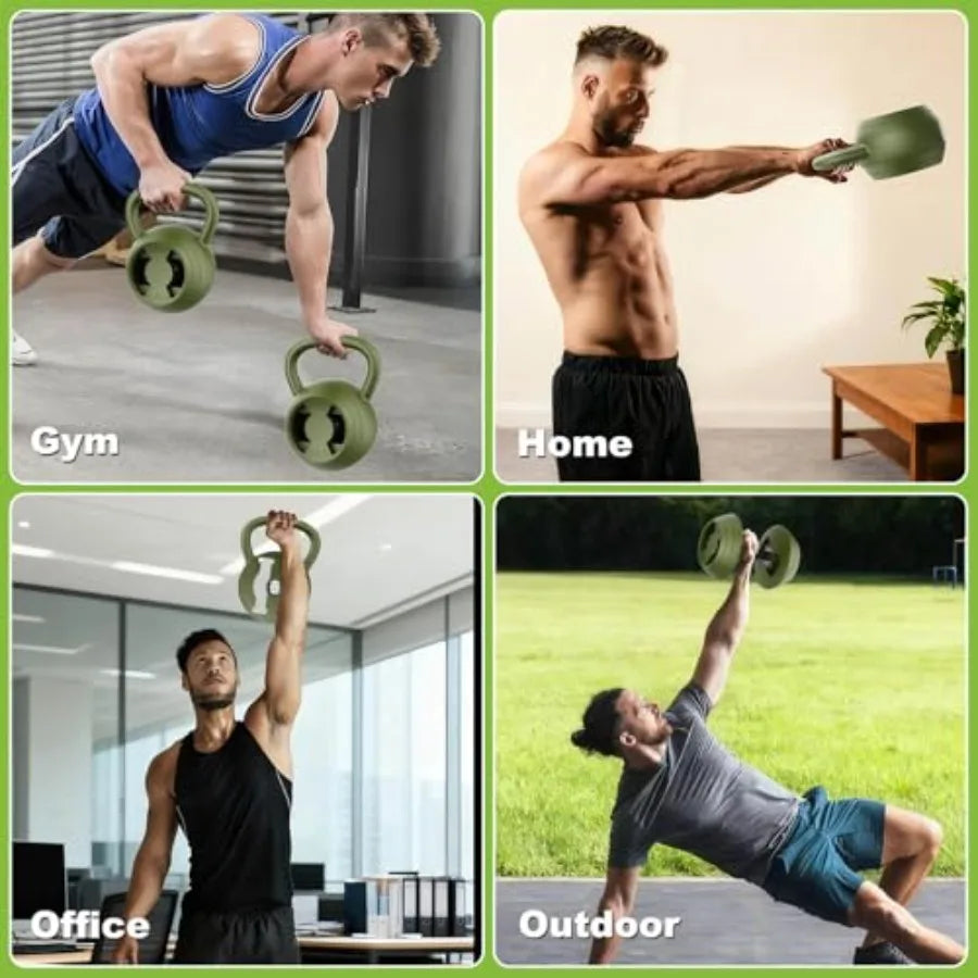 2-in-1 Adjustable Kettlebell & Dumbbell Set – 15–45 LB Weight System for Home Gym Strength Training