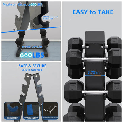 Steel Dumbbell Rack Stand (A-Frame) for Home Gym