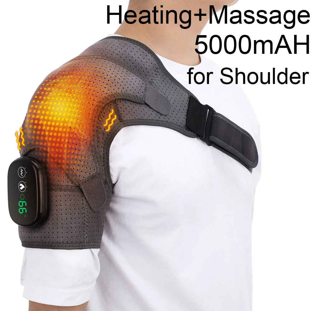 Electric Shoulder Heating Pad Massager – Vibration Therapy Wrap for Pain Relief & Muscle Recovery