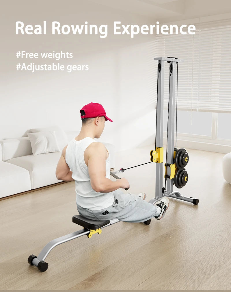 LAT Pulldown Machine 100KG Home Gym with High Low Pulley & Row Bars