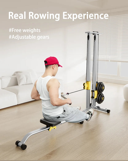 LAT Pulldown Machine 100KG Home Gym with High Low Pulley & Row Bars