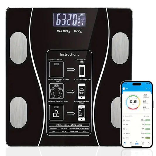 Smart Body Fat Scale – Wireless Digital Bathroom Scale with Body Composition Analyzer & LED Display