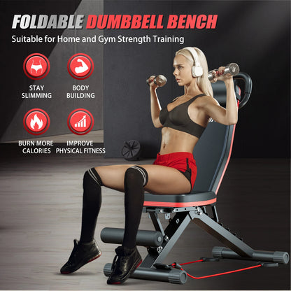 Foldable Adjustable Weight Bench (1000 lb Capacity, 6 Positions)