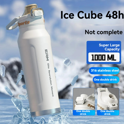 1L Stainless Steel Vacuum Insulated Water Bottle with Handle