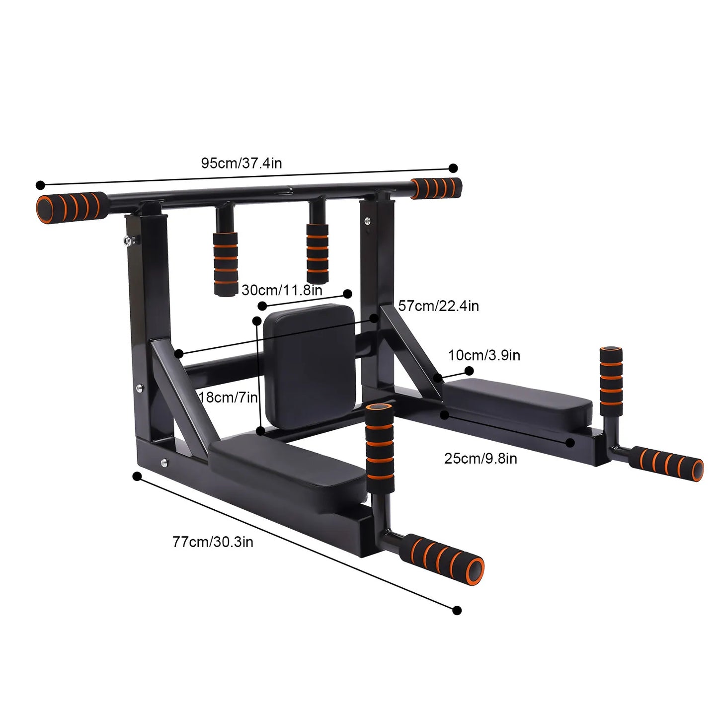 Pull Up Bar & Dip Station Wall Mounted – Vertical Knee Raise Power Tower 200KG
