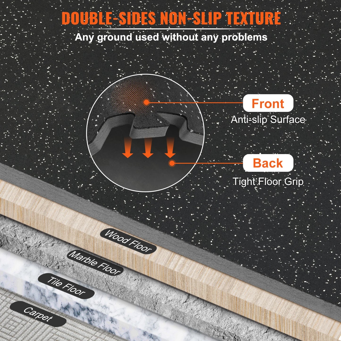 Interlocking Workout Floor Mats – EVA Foam with Rubber Top (1/2")