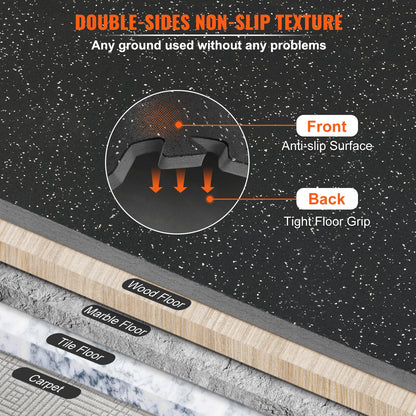 Interlocking Workout Floor Mats – EVA Foam with Rubber Top (1/2")