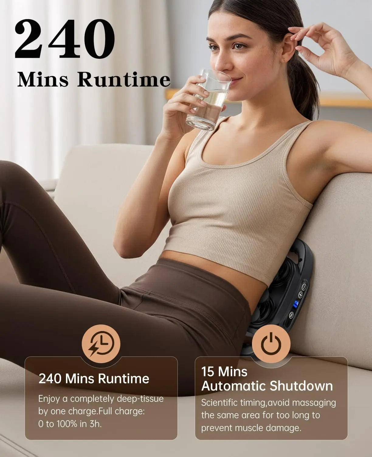 16 Head Massage Gun Deep Tissue, Back Massager for Athletes Pain Relief, Multi Head Massage Gun with 3 Modes 30 Intensities