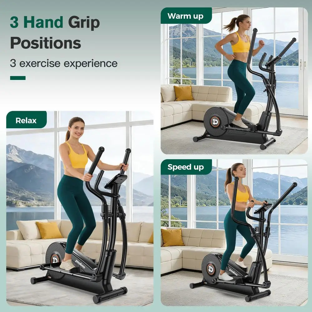 Home Elliptical Exercise Machine – Hyper-Quiet Magnetic Resistance with LCD Monitor