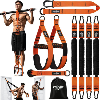 Heavy Duty Pull Up Assist Bands with Handles, Adjustable Resistance for Full Body Workout and Home Gym Training