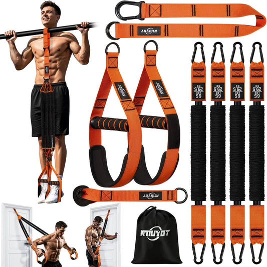 Heavy Duty Pull Up Assist Bands with Handles, Adjustable Resistance for Full Body Workout and Home Gym Training