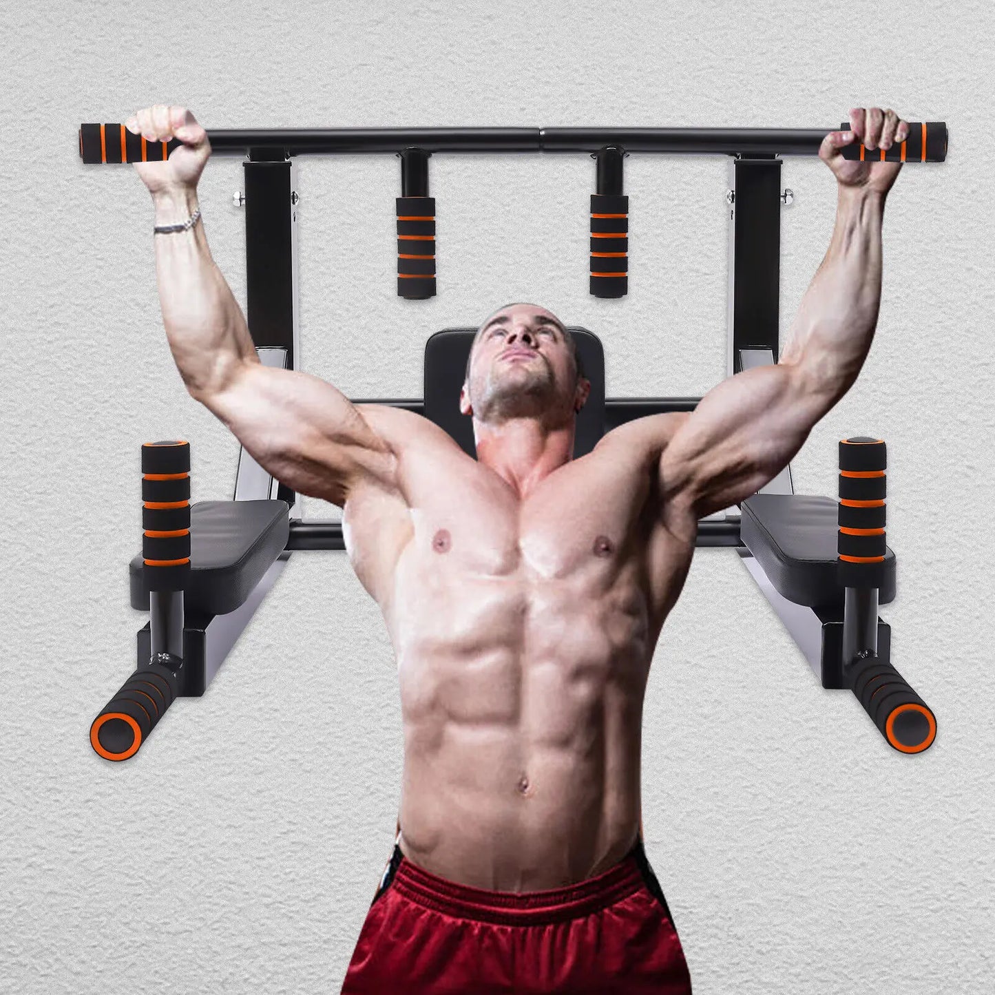 Pull Up Bar & Dip Station Wall Mounted – Vertical Knee Raise Power Tower 200KG