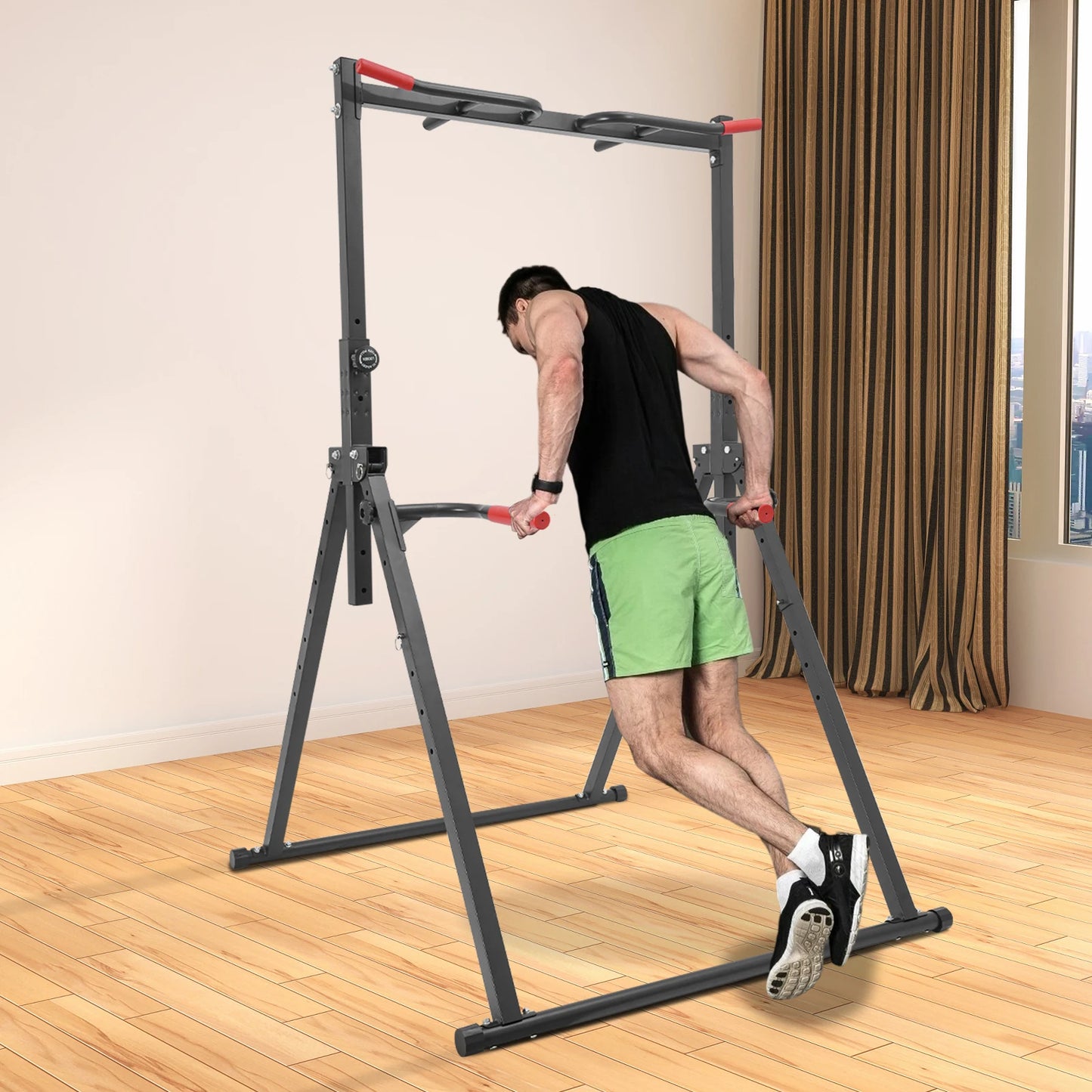 Adjustable Pull Up Station – Heavy-Duty Home Gym Power Tower with 200kg Capacity