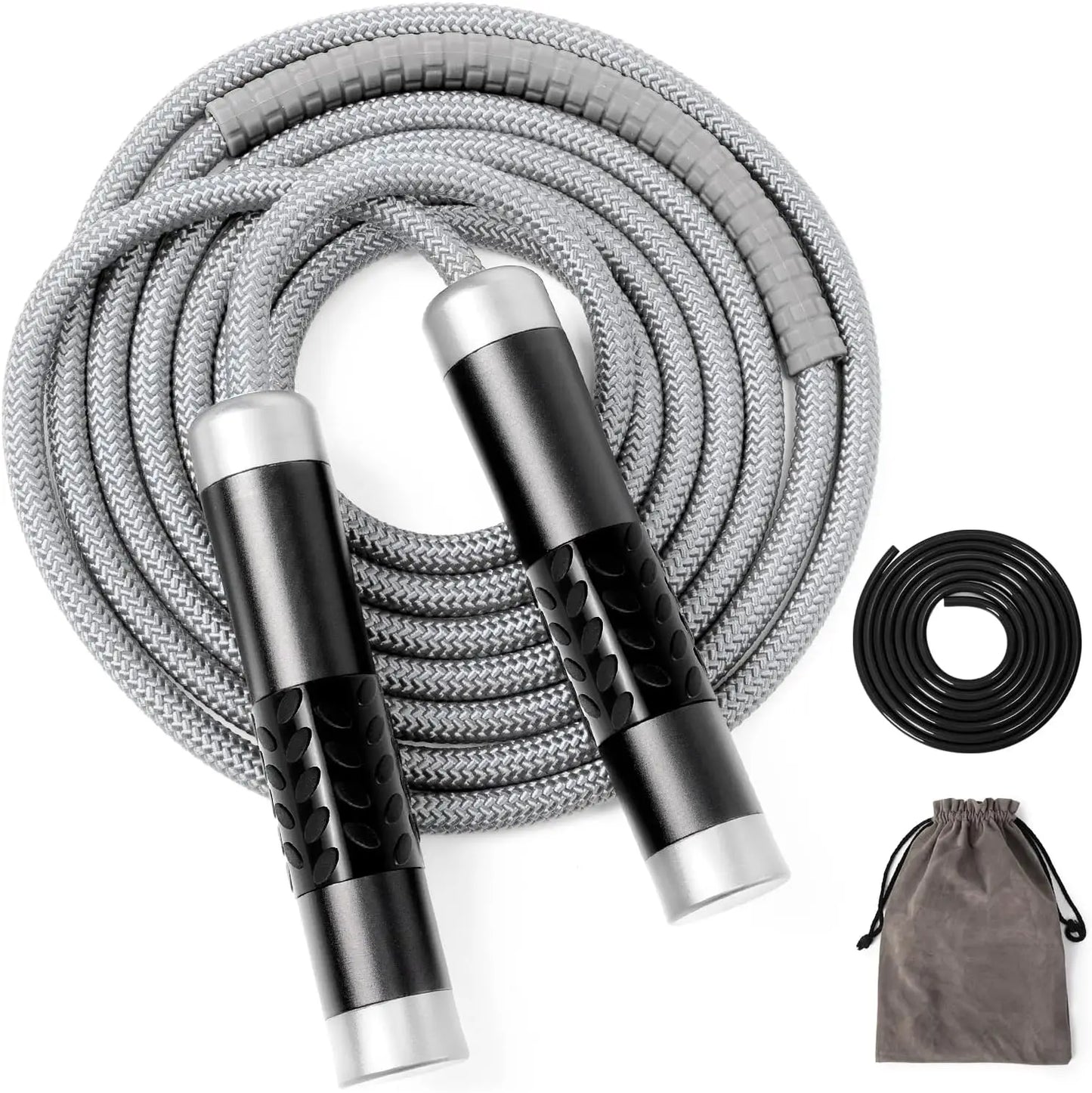 1LB Weighted Jump Rope – Adjustable Cotton & PVC Cord, Tangle-Free with Aluminum Handles