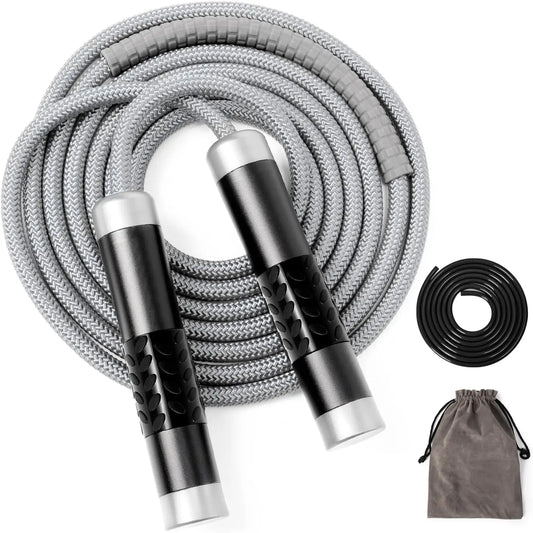 1LB Weighted Jump Rope – Adjustable Cotton & PVC Cord, Tangle-Free with Aluminum Handles