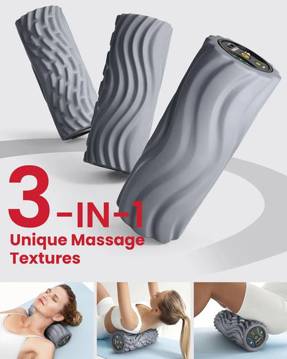 Vibrating Foam Roller – 5-Speed Deep Tissue Massage Roller for Muscle Recovery, Back Pain Relief & Therapy