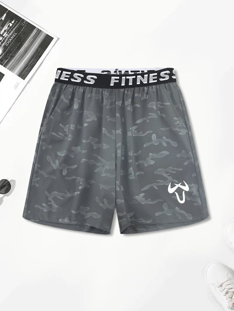 Men’s Quick-Dry Athletic Shorts – Lightweight, Elastic Waist, Drawstring & Geometric Design
