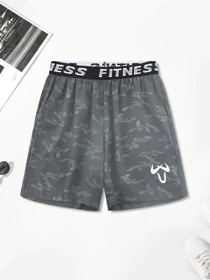 Men’s Quick-Dry Athletic Shorts – Lightweight, Elastic Waist, Drawstring & Geometric Design