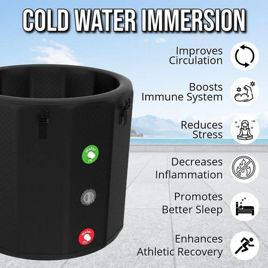 Portable Ice Bath Tub – 120-Gallon Inflatable Cold Plunge Tub with Insulated Lid