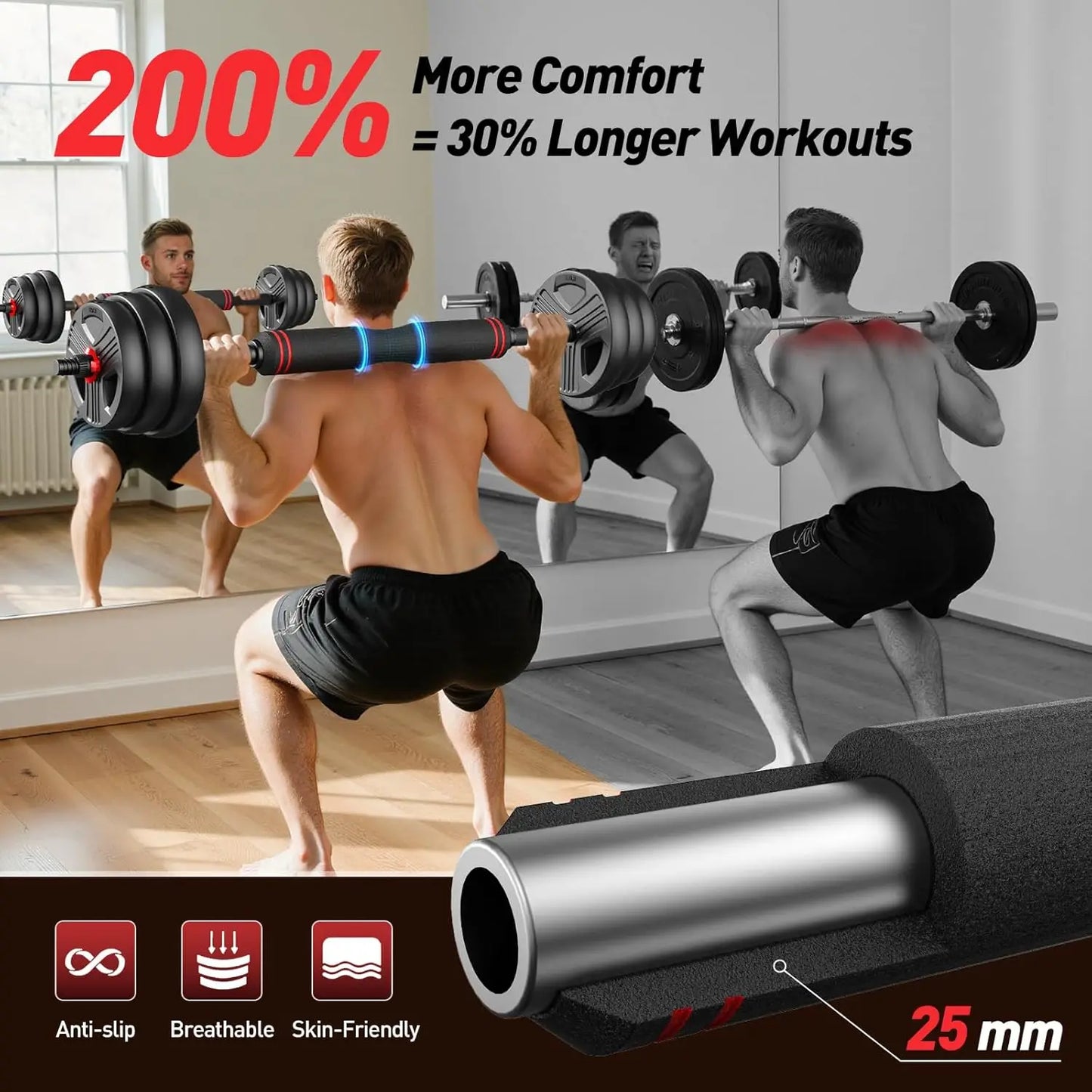 Adjustable dumbbell set,70lbs Free Weights set  5 in 1 Weight Set