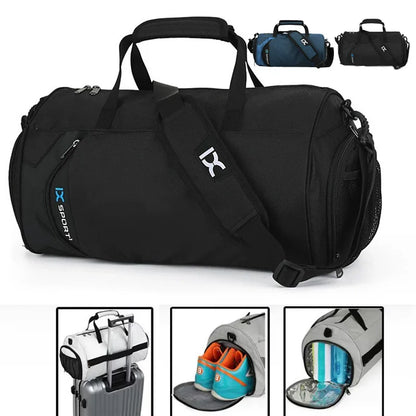Large Fitness Gym Bag – Wet/Dry Compartments, Shoe Storage, Travel & Workout Duffel