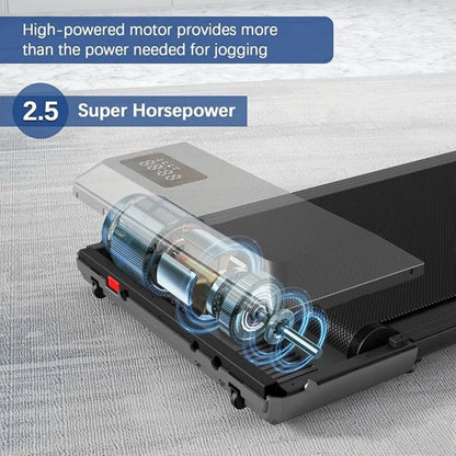 2.5HP Walking Pad Treadmill with LCD Display (300 lb Capacity)