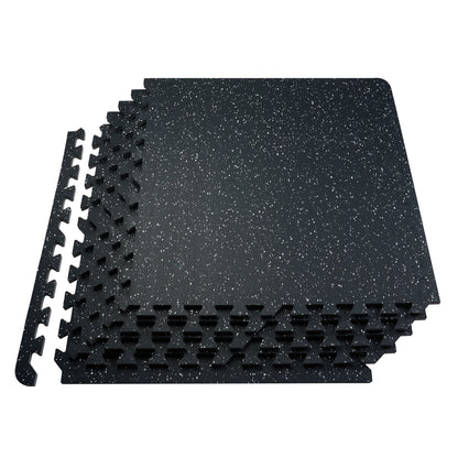 SucceBuy Interlocking Gym Floor Mats (0.56" EVA Foam & Rubber Top)