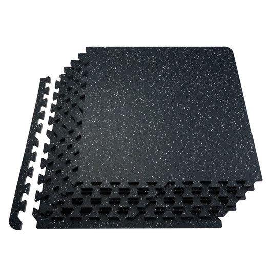 SucceBuy Interlocking Gym Floor Mats (0.56" EVA Foam & Rubber Top)