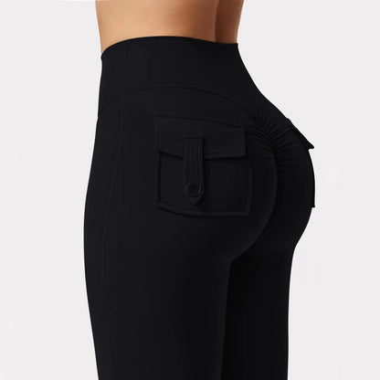 Women’s High-Waisted Cargo Leggings – Stretch Yoga, Running & Fitness Tights with Pockets