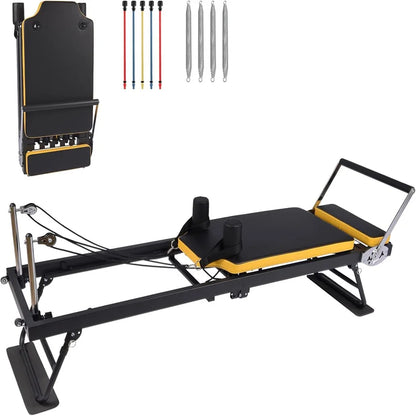 Foldable Pilates Reformer 77" Adjustable Pilates Machine for Home Workout