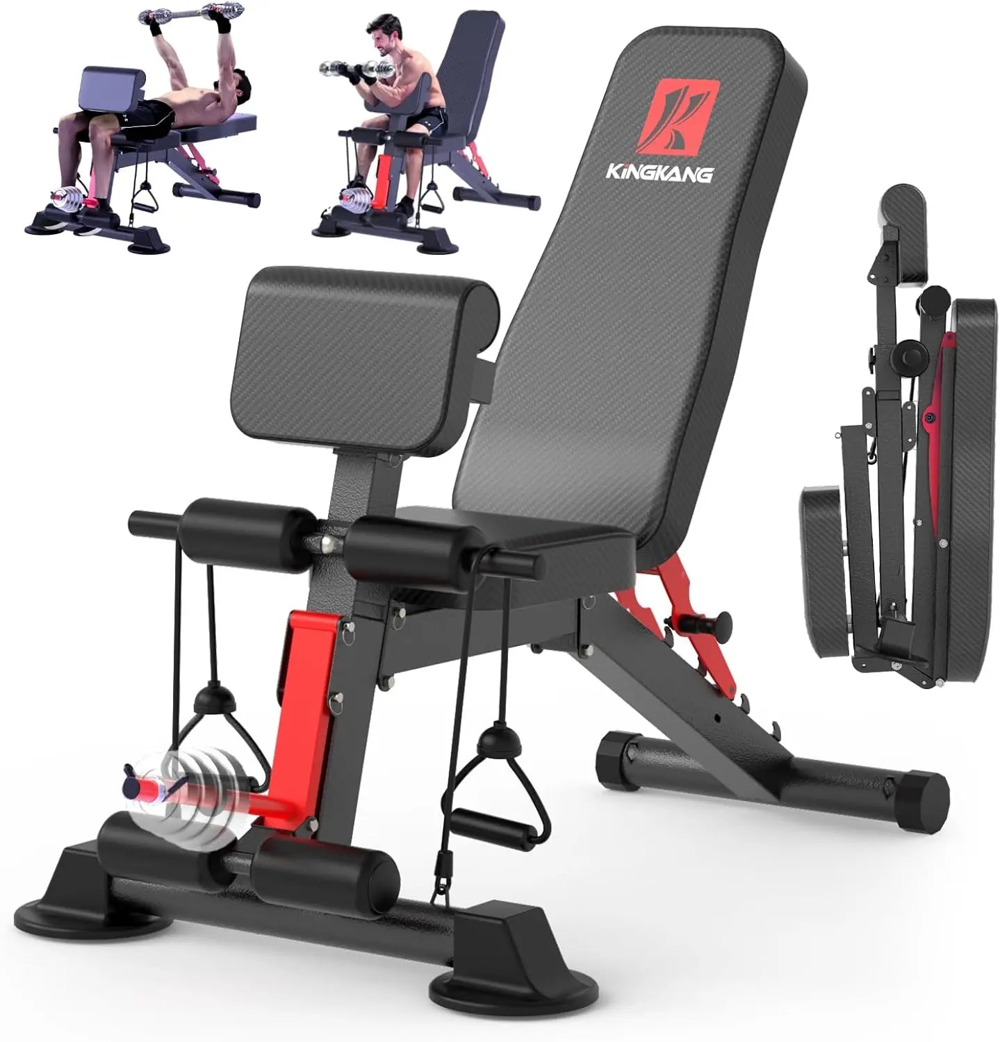 Foldable Adjustable Weight Bench (1000 lb Capacity, 6 Positions)
