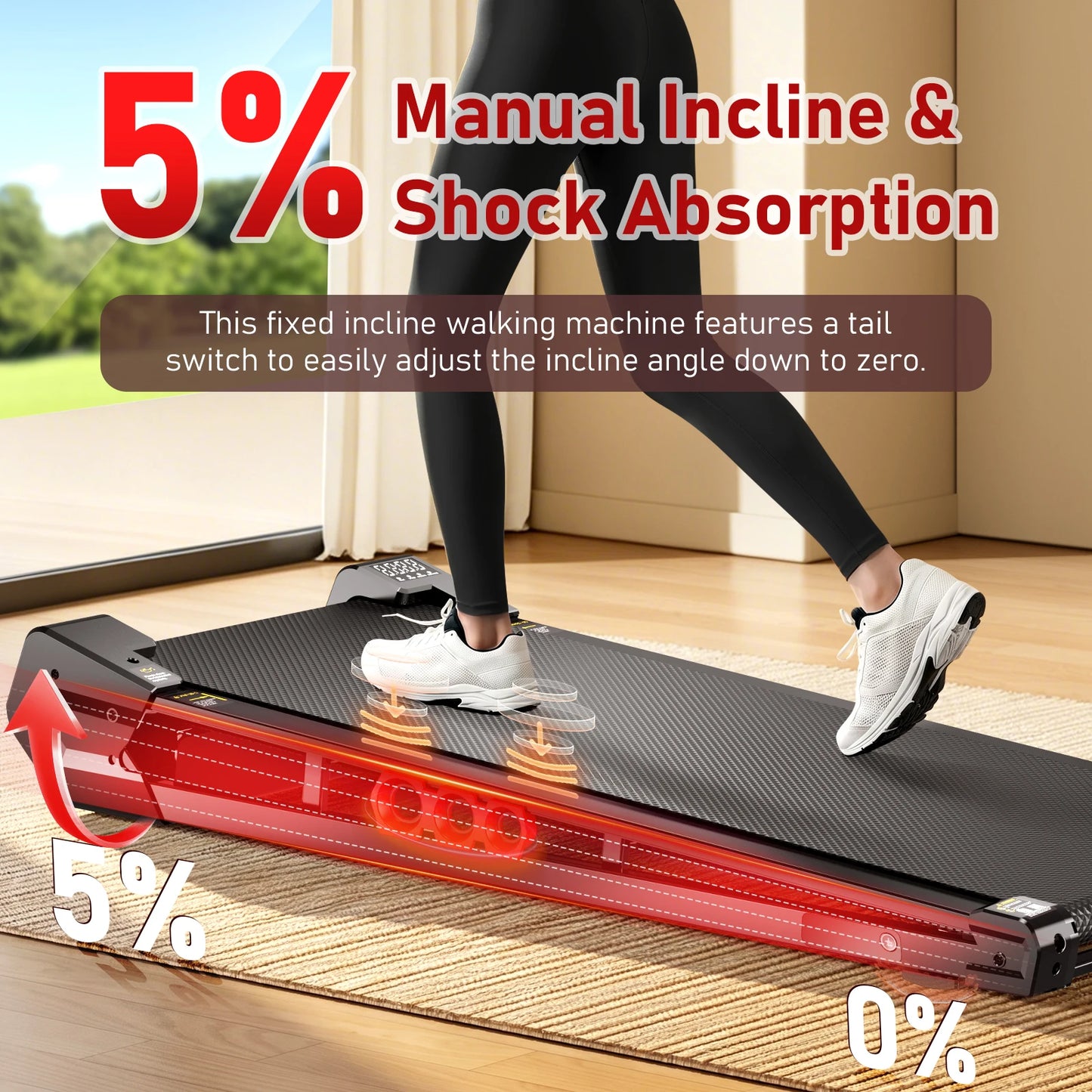 AKLUER 3-in-1 Under Desk Walking Pad with Vibration Plate – Portable Treadmill with Incline & Remote Control