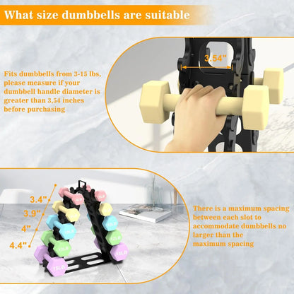 5-Tier A-Frame Metal Dumbbell Rack with Handle, Compact Weight Storage Organizer f