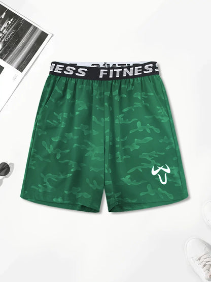 Men’s Quick-Dry Athletic Shorts – Lightweight, Elastic Waist, Drawstring & Geometric Design