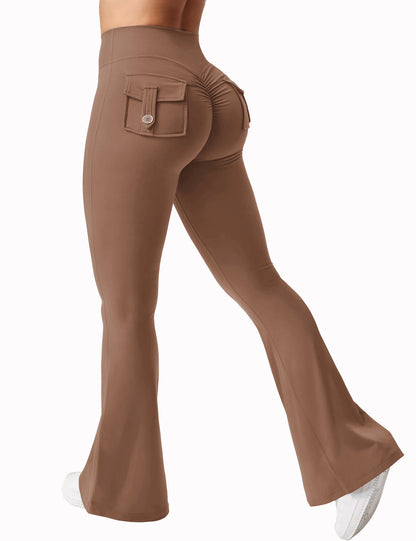 Women’s High-Waisted Cargo Leggings – Stretch Yoga, Running & Fitness Tights with Pockets