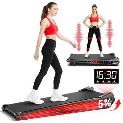 AKLUER 3-in-1 Under Desk Walking Pad with Vibration Plate – Portable Treadmill with Incline & Remote Control
