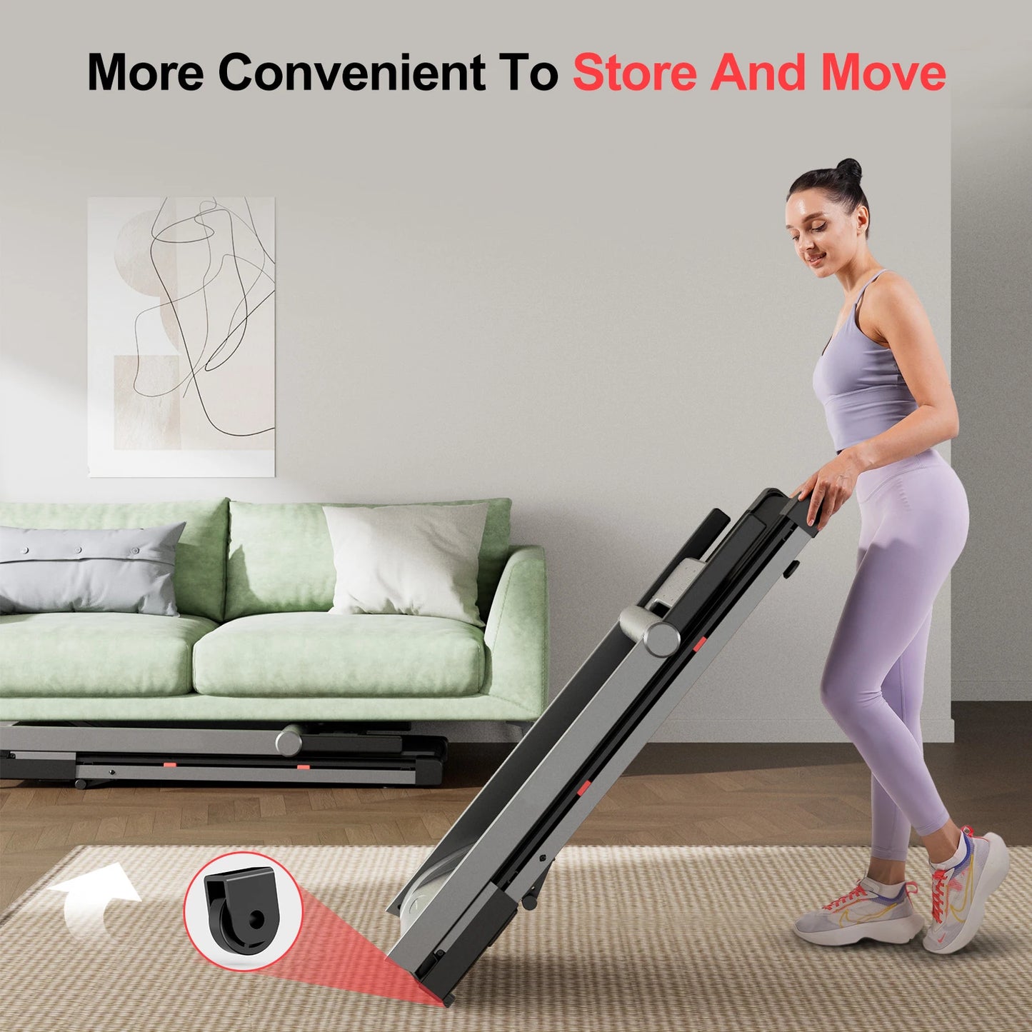 Foldable Incline Treadmill (3.5HP, 350 lb Capacity) with Smart App Tracking