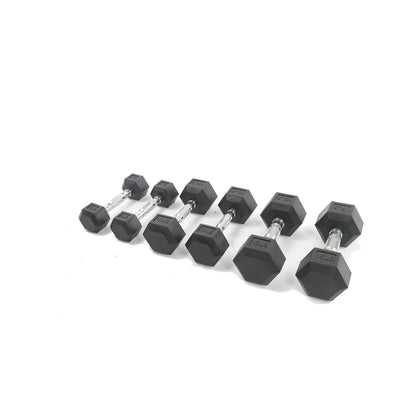 Hex Dumbbells Set with Dumbbell Rack, Rubber Coated for Weightlifting and Home Gym