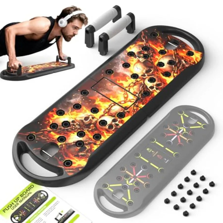 20-in-1 Push Up Board System – Home Gym Strength Training Equipment with Push Up Handles