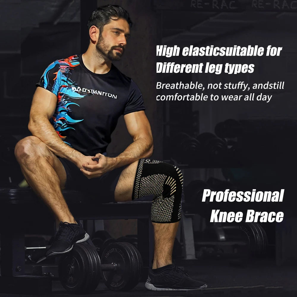 2-Pack Copper Knee Support Braces – Breathable Compression Sleeves for Running, Basketball & Fitness