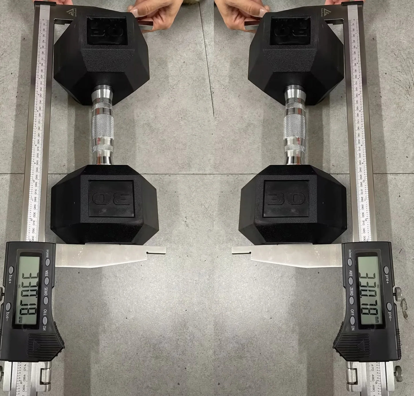 Rubber Coated Hex Dumbbells (30–75 lbs) – Cast Iron, Pair