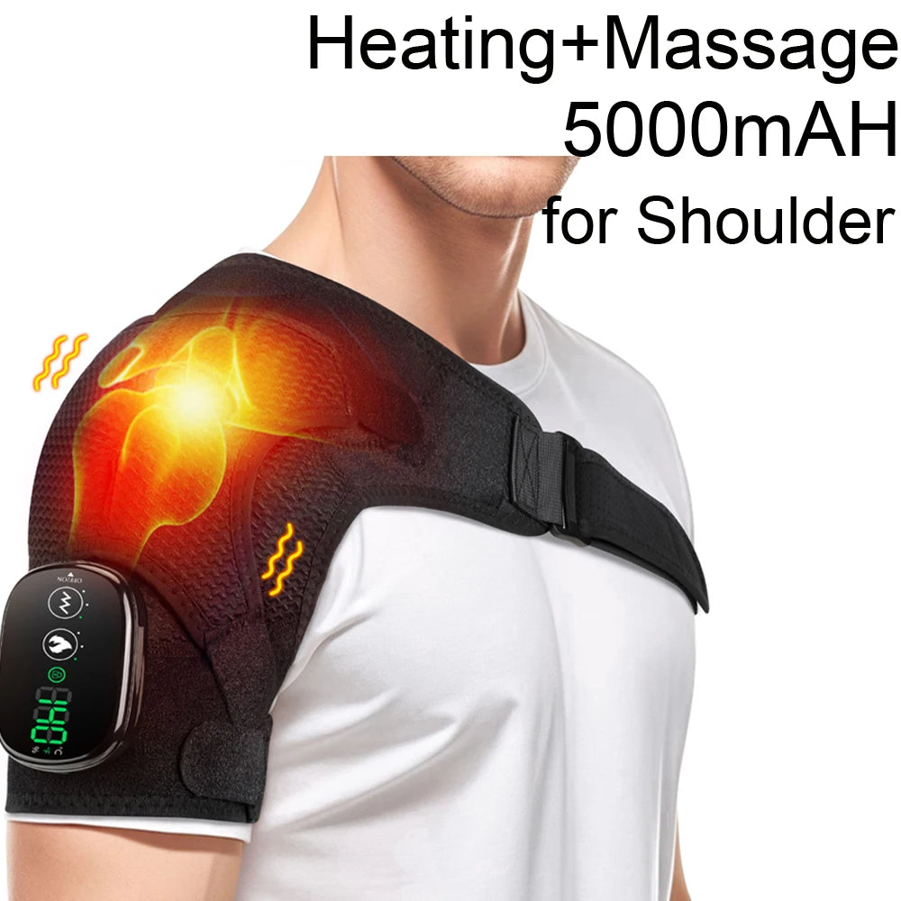 Electric Shoulder Heating Pad Massager – Vibration Therapy Wrap for Pain Relief & Muscle Recovery