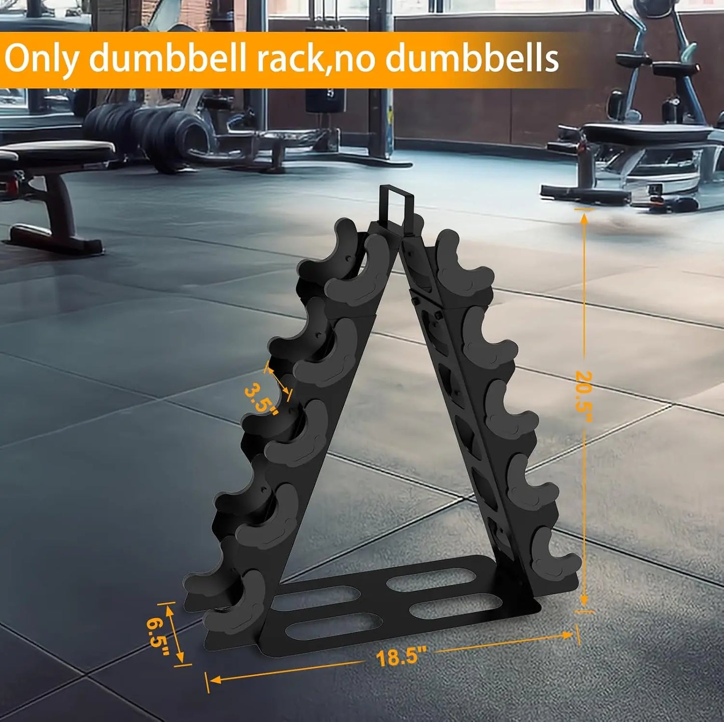 5-Tier A-Frame Metal Dumbbell Rack with Handle, Compact Weight Storage Organizer f